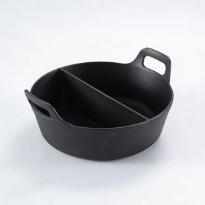Marmite en <span class=keywords><strong>fonte</strong></span> commerciale à double compartiment pour soupes, style Chongqing, <span class=keywords><strong>ancienne</strong></span>, non revêtue - Product Image 1