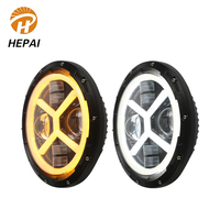 Mengemudi Proyektor Tinggi Rendah Berkedip Lampu Kerja Tahan Air Mobil 12-80V Putaran 65W Motor 7 Inch Led Headlight