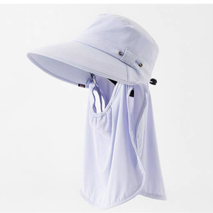<span class=keywords><strong>Chapeau</strong></span> <span class=keywords><strong>de</strong></span> soleil d'été à visière large avec protection UV et écran facial pour le cyclisme - Product Image 3