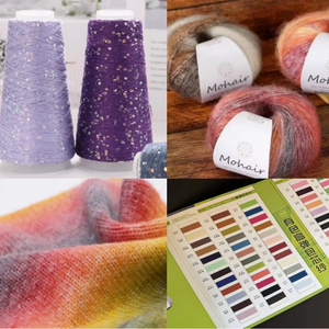 Core Spun <b>Yarn</b> Fancy Gradient Mink Curly <b>Sequin</b> Lurex Brushed <b>Yarn</b> China Factory Cotton Blended <b>Yarn</b> Dyed Spinning Weaving - Product Image 1