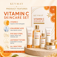 Ensemble de soins de la peau à la vitamine C, 5 pièces : nettoyant, tonique, sérum, lotion, crème hydratante, éclaircissante, illuminatrice, blanchissante, étiquette privée OEM ODM