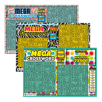 Venta al por mayor colores vibrantes diseños personalizados Super Crossword Puzzle Mega Crossword Scratch Offs billete de lotería para la diversión