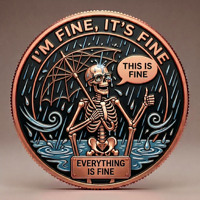 Pièce de monnaie en cuivre pur 999 de 1 oz, série Squelette Amusant en relief coloré, édition collector 3D UV