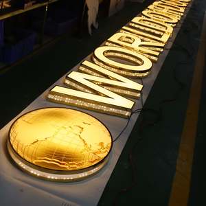 定制激光切割3D发光二极管标志背光照明金属个性化商务标志接待墙公司标志 - Product Image 4