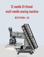 Machine à coudre industrielle à grande vitesse OREN à 12 aiguilles, à bras plat et pied entraîneur, pour la couture de ceintures RNV008-12