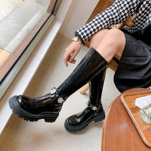 Cialisa – bottes hautes en cuir véritable pour femmes, chaussures à plateforme épaisse et plate-forme, <span class=keywords><strong>talon</strong></span> épais, personnalisées, Offre Spéciale - Product Image 2