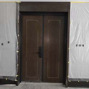 Puertas de Madera Precolgadas Modernas para Interiores y Exteriores, para Cocina, Dormitorio, Villa y Hotel, con Diseño Decorativo - Product Image 5