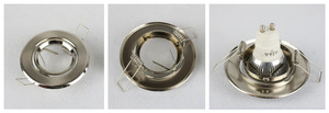 Plafonnier LED rond en aluminium argenté IP44 pour intérieur, compatible GU10 MR16 - Product Image 5
