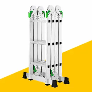 Aluminium Opvouwbare Multifunctionele Ladder Groot En Klein Scharnier Vouwbare Aluminium Trap Klimladder Telescopische Ladder