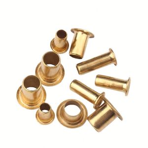 Rivets en laiton personnalisés, rivets creux en cuivre, rivets à double tête fraisée, rivets mâles et femelles - Product Image 1