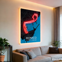 Enseigne néon LED personnalisée Circuit de Monaco pour la décoration de garage ou de bar