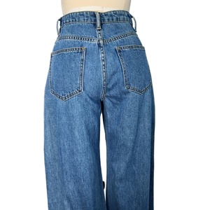 Pantalones Largos de Cintura Alta para Mujer, Diseño Personalizado de Fábrica, Cómodos, con Contraste de Color, Vaqueros Casuales de Mezclilla - Product Image 4