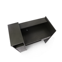 Comptoir de caisse moderne pour salon de beauté, table de réception spacieuse en MDF et acier inoxydable pour salon de manucure