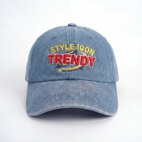 Gorras de Béisbol Personalizadas de 6 Paneles con Logotipo Bordado, Gorras de Mezclilla Deslavada, Gorras de Estilo Casual