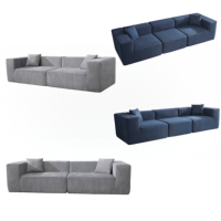 Canapé modulaire extensible sans cadre en velours compressé à rangée droite, style fixe, pour salon moderne