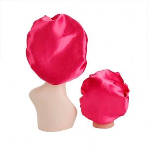 Bonnet en satin doux double couche à marque privée pour filles, enfants et tout-petits, réversible et ajustable pour cheveux bouclés - Product Image 4