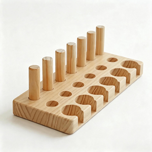 Gioco Sensoriale Montessori in Legno di Pino Naturale, Giocattolo per l'Allenamento della Motricità Fine dei Bambini, Gioco con Inserti in Legno - Product Image 5