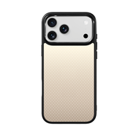 Coque de téléphone AG Feeling Black Edge avec motif à pois dorés marron clair pour iPhone 17, 17 Pro Max, 16 Pro, 15 – Coque magnétique