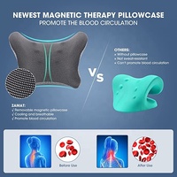Oreiller de relaxation pour le cou et les épaules avec thérapie magnétique, dispositif de traction cervicale en PU, oreiller chiropratique