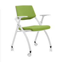 Chaise de formation moderne en tissu GS-G1795C, design triangulaire, pliable, gain de place, facile à déplacer avec des roulettes pour l'école, la salle, l'hôtel