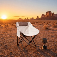 Chaise de jardin pliable rembourrée surdimensionnée en acier inoxydable - Mobilier d'extérieur portable, durable et écologique pour le camping et la randonnée