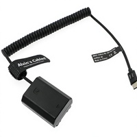 Câble d'alimentation spiralé Alvin's Cables Type-C PD vers batterie factice NP-FZ100 pour Sony Alpha A7 III, A7 IV, A7S III, A7RIII, A7R IV, etc.