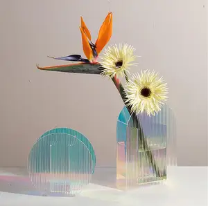 Centrotavola rettangolare per fiori in acrilico vasi in plastica trasparente per centrotavola per matrimoni o decorazioni per la casa