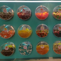ECOBOX Petit récipient de rangement rond pour noix de qualité alimentaire, bac à bonbons mural en plastique pour présentation