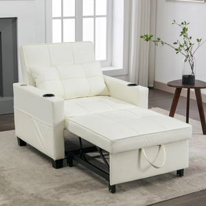 Ghế sofa phòng khách hình chữ L kiểu Ý, kèm ghế Ottoman gấp gọn, ghế sofa đơn sang trọng, ghế ngủ giả da, mẫu thử miễn phí - Product Image 2