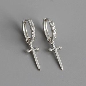 <span class=keywords><strong>Orecchini</strong></span> <span class=keywords><strong>Pendenti</strong></span> a Forma di Spada in Argento Sterling S925 con Zirconi, Gioielli Personalizzati di Lusso per <span class=keywords><strong>Uomo</strong></span> e Donna - Product Image 5