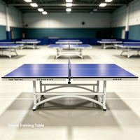 Table de tennis de table électrique réglable en hauteur pour commande en gros, surface anti-rayures UV de 25 mm pour clubs, lieux de loisirs, logo personnalisé