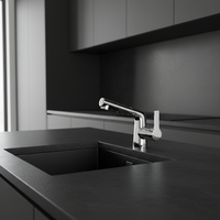Robinet de cuisine moderne à poignée unique en laiton sans plomb, cartouche céramique, installation monotrou, douchette extractible magnétique – Meilleures ventes