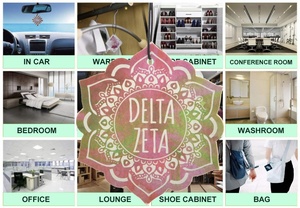 เครื่องฟอกอากาศกระดาษรถยนต์แบบมีการพิมพ์ดีไซน์รูปทรงโลโก้ที่กำหนดเอง - Product Image 4