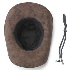 Sombrero de Fieltro Estilo Western de Cuero PU al por Mayor, Transpirable, de Secado Rápido, para Exteriores, con Logotipo Personalizado, Color Personalizado, Hecho a Mano, Unisex, Clásico - Product Image 4