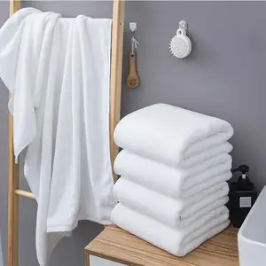 Çevre dostu özel otel duş saf beyaz el banyo havluları organik yüz yüz havlusu pamuk