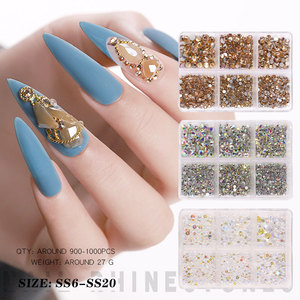 Juego de 6 Rejillas de Diamantes de Imitación Mixtos con Parte Posterior Plana para Decoración de Uñas - Product Image 2