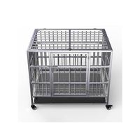 Cage pour chien en acier inoxydable, niche pliable, robuste, avec roues, pour l'extérieur