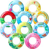 Bouée gonflable durable pour la natation, jouets aquatiques d'été, décoration de fête au bord de la piscine, anneau gonflable de couleur assortie pour enfants