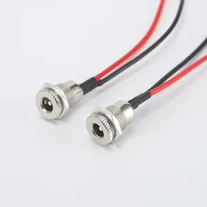DC-099 Mini DC Power Socket Connector 5.5 x 2.1mm Threaded Female Panel Mounting Power Jack with wire