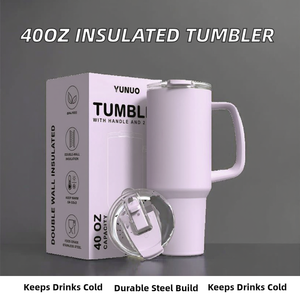 كوب سفر من الفولاذ المقاوم للصدأ سعة 40 أونصة مع مقبض، كوب معزول حراريًا للقهوة - Product Image 2