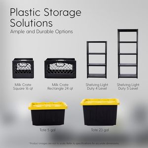 <span class=keywords><strong>Étagère</strong></span> de rangement contemporaine à 4 niveaux en plastique, gain de place, autoportante, pour garage, sous-sol, garde-manger - Product Image 6