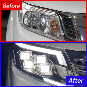 Luces delanteras de coche para <span class=keywords><strong>Nissan</strong></span> Navara 2015-2023 montaje de faros automáticos actualización alta configuración LED 4 accesorios de lente de proyector - Product Image 3
