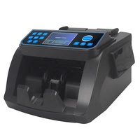 Compteur de Billets 6000D EUR avec Détecteur de Faux Billets, Machine à Compter Rapide Portative pour Banque