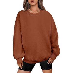 FOXA Oversized Sweatshirt Women Crewneck Drop Shoulder Fleece Casual Pullover <b>Top</b> Breathable Fall Outfits Clothes - Product Image 1