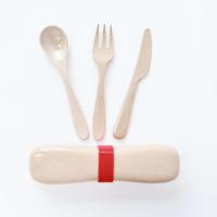 Vaisselle écologique moderne 100% compostable en fibre de coque de riz, couverts biodégradables jetables (cuillère, fourchette, couteau)
