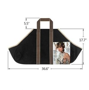 Free Sample Large Canvas <b>Log</b> Tote Bag Carrier Indoor Fireplace Firewood Totes Holders for Outdoor Tubular Birchwood <b>Stand</b> - Product Image 2