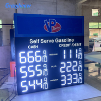 Affichage numérique personnalisé des prix du carburant à LED pour station-service, télécommande, cadre en aluminium étanche IP65