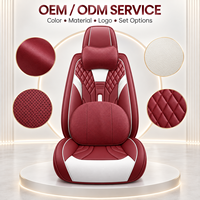 Ensemble complet de 16 pièces de housses de siège de voiture universelles en cuir PVC matelassé de qualité supérieure, avec soutien lombaire et cervical toutes saisons, pour l'amélioration de l'intérieur automobile