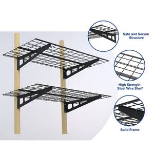Scaffali Resistenti in Metallo Regolabili con Rivestimento in Plastica Verniciata per Garage, Montaggio <span class=keywords><strong>a</strong></span> <span class=keywords><strong>Parete</strong></span> - Product Image 3