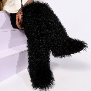 Botas Altas hasta el Muslo para <span class=keywords><strong>Mujer</strong></span>, de Piel Sintética Peluda, Impermeables, Térmicas, Estilo Y2K, con Suela de Goma - Product Image 1